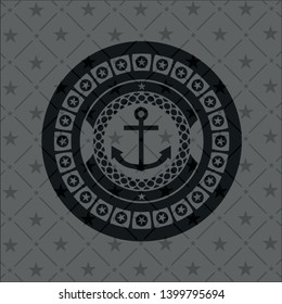 anchor icon inside retro style black emblem