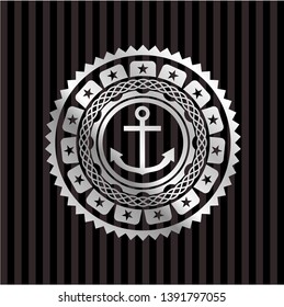 anchor icon inside silver emblem or badge