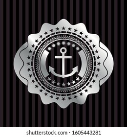 anchor icon inside silver emblem