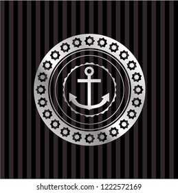 anchor icon inside silver shiny emblem