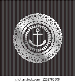 anchor icon inside silvery shiny badge