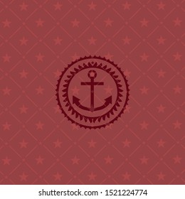 anchor icon inside vintage red emblem