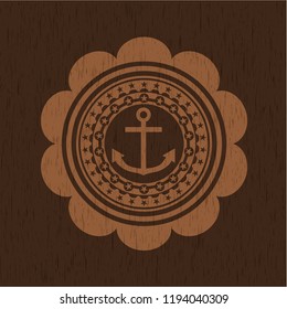 anchor icon inside wood emblem