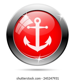 Anchor icon. Internet button on white background. 