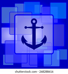 Anchor icon. Internet button on abstract background. 