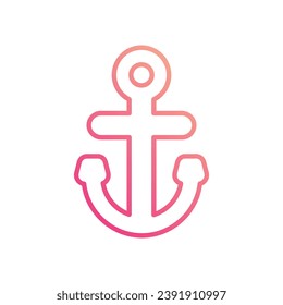 Ankersymbol einzeln auf weißem Hintergrund, Vektorgrafik.