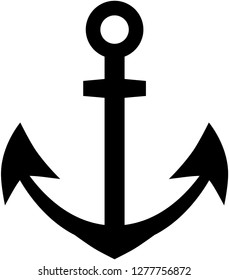 Anchor icon isolated on white background. Vector illustration.