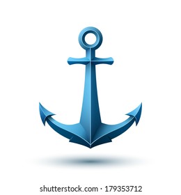 Anchor icon isolated on white background. Vector illustration