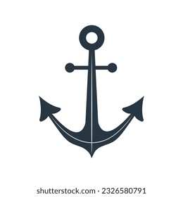 Anchor icon isolated on white background. Marine logo. Nautical symbol. Vector illustration in flat style.