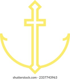 Anchor icon isolated on a white background. Vector illustration.