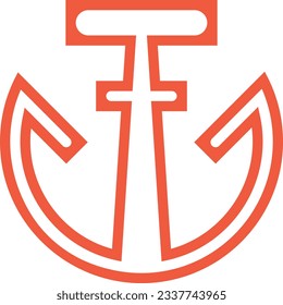 Ankersymbol einzeln auf weißem Hintergrund. Vektorgrafik.