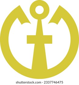Anchor icon isolated on a white background. Vector illustration.