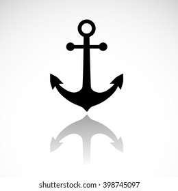 Anchor icon isolated on white background. Vector art.