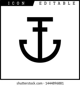 anchor icon isolated sign symbol vector illustration - vector