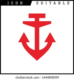 anchor icon isolated sign symbol vector illustration - vector