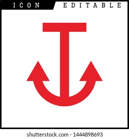 anchor icon isolated sign symbol vector illustration - vector