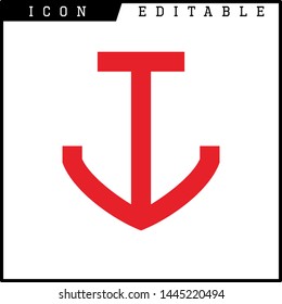 anchor icon isolated sign symbol vector illustration - vector 
