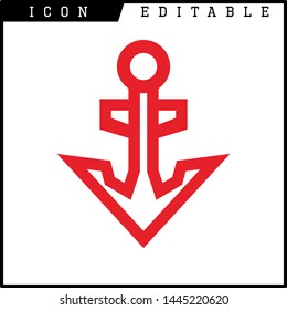 anchor icon isolated sign symbol vector illustration - vector 
