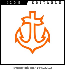 anchor icon isolated sign symbol vector illustration - vector 