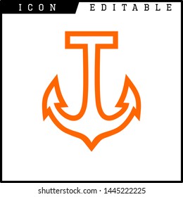 anchor icon isolated sign symbol vector illustration - vector 