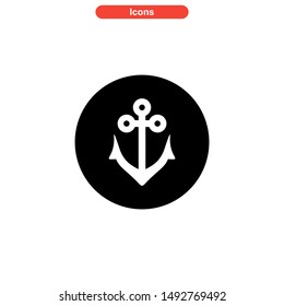 anchor icon isolated sign symbol vector illustration - high quality black style vector icons
