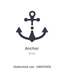 anchor icon. isolated anchor icon vector illustration from army collection. editable sing symbol can be use for web site and mobile app