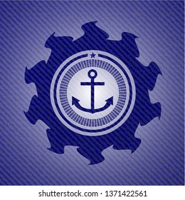 anchor icon with jean texture