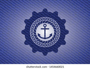 anchor icon with jean texture
