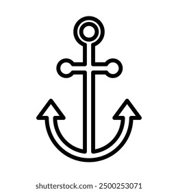 Anchor icon linear logo mark in black and white