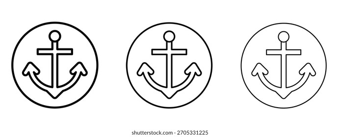 Anchor icon linear style sign for mobile concept and web design.