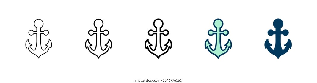 Logo-Design für Ankersymbol. Ankerzeichen und -symbol. Anker Marine Ikone.