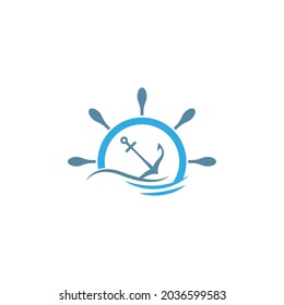 Anchor icon logo design template vector illustration