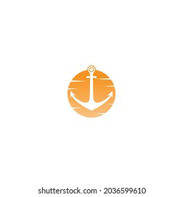 Anchor icon logo design template vector illustration