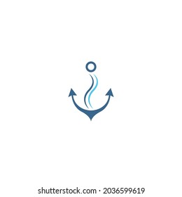 Anchor icon logo design template vector illustration