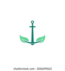 Anchor icon logo design template vector illustration