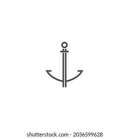 Anchor icon logo design template vector illustration