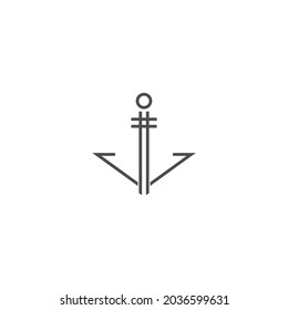 Icono de ancla plantilla de diseño de logotipo ilustración vectorial
