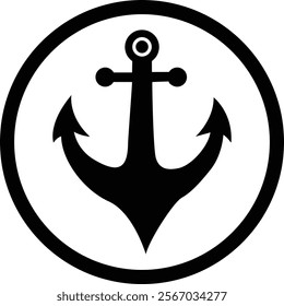 anchor icon logo design in vector style