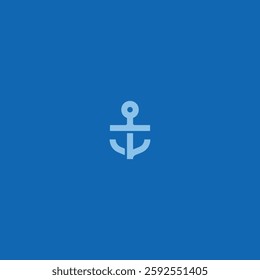 Anchor icon logo flat vector design