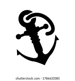 icono de anclaje o logotipo símbolo de signo aislado ilustración vectorial - iconos vectoriales de estilo negro de alta calidad
