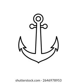 anchor icon or logo isolated sign symbol, vector flat black linear illustration for web and app..eps