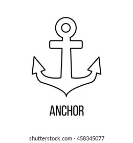 Anchor icon or logo line art style. Vector Illustration.