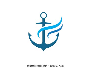 Anchor icon Logo Template vector illustration