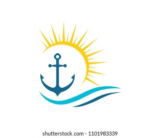 Anchor icon Logo Template vector illustration