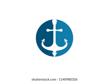 Anchor icon Logo Template vector illustration