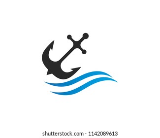 Anchor icon Logo Template vector illustration