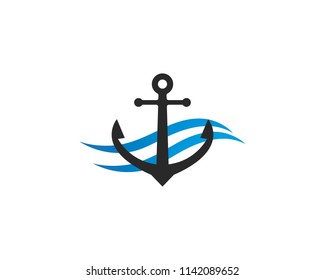 Anchor icon Logo Template vector illustration