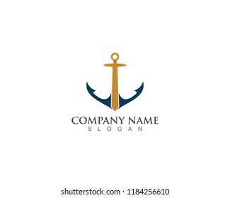 Anchor icon Logo Template vector illustration