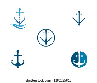 Anchor icon Logo Template vector illustration