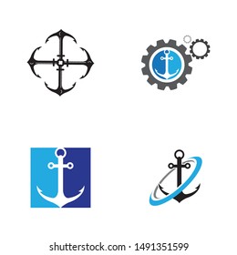 Anchor icon Logo Template vector illustration